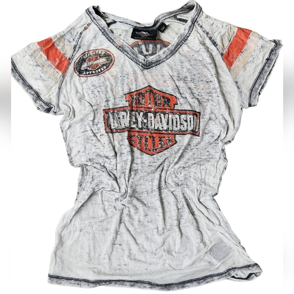 Vintage Harley Davidson Motercycles Gray & Orange Tee - Picture 5 of 9